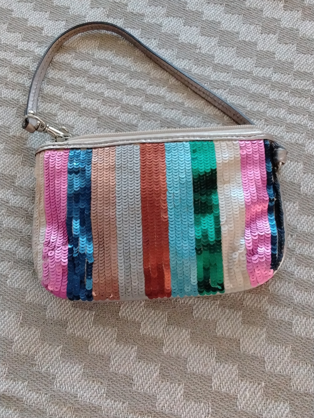 Coach Legacy Stripe Sequin Wristlet Y2K - Picture 2 of 8